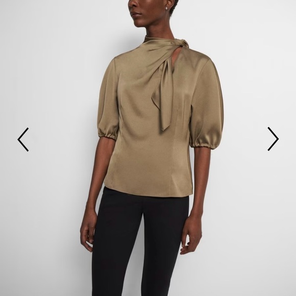 Theory Twisted Scarf Top in Recycled Satin size medium new with